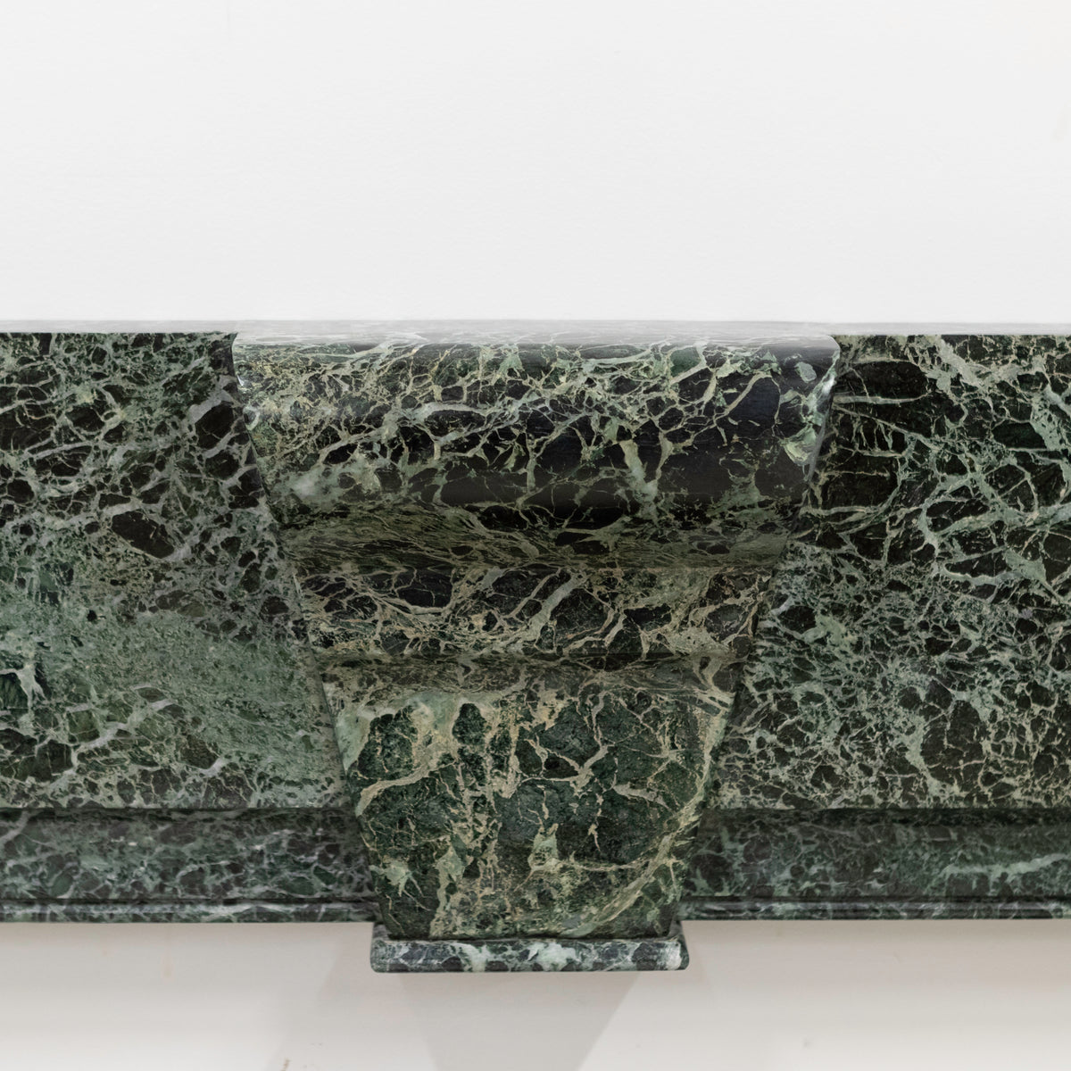 Large Green Verde Marble Fireplace Surround