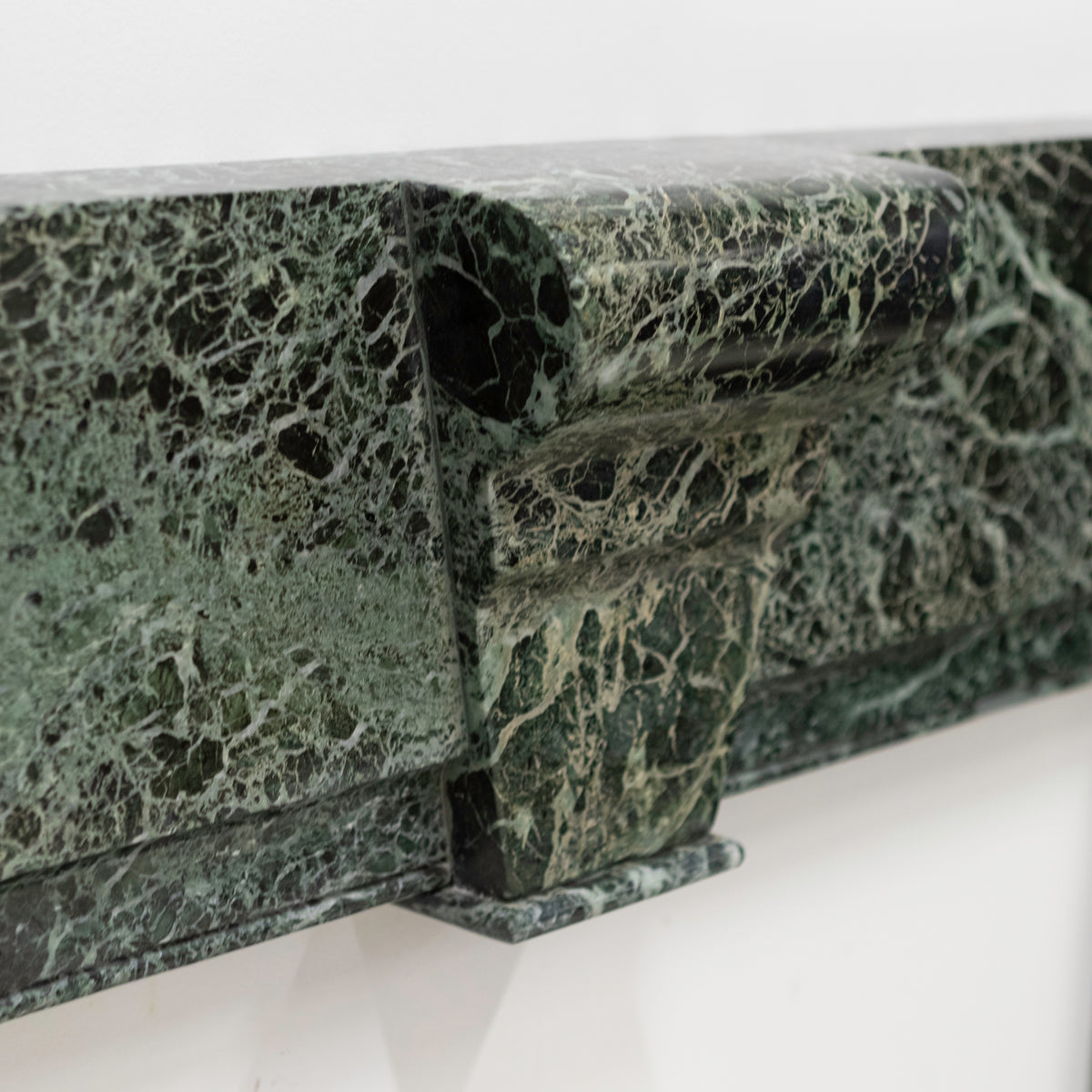 Large Green Verde Marble Fireplace Surround