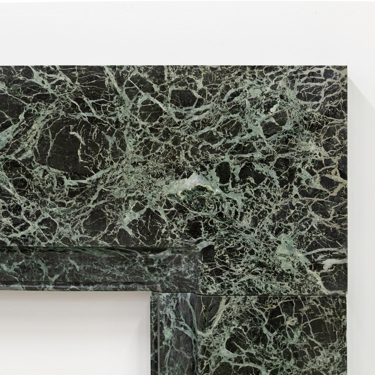 Large Green Verde Marble Fireplace Surround