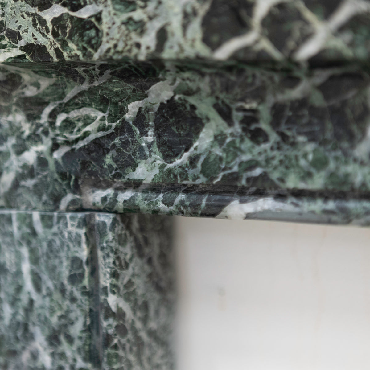 Large Green Verde Marble Fireplace Surround