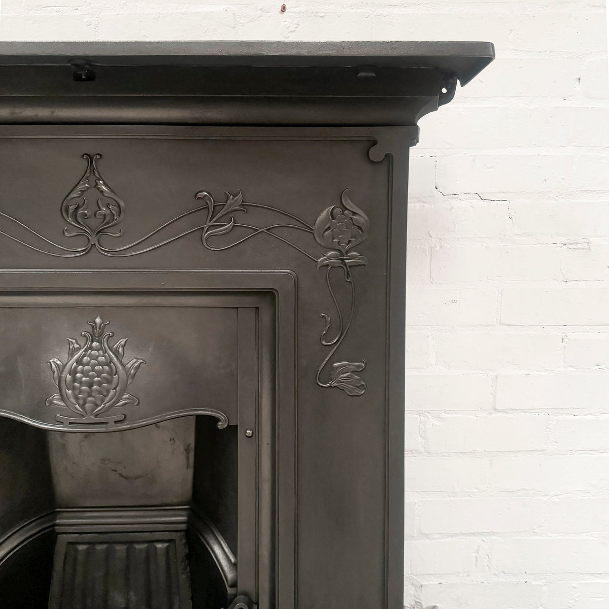 Antique Cast Iron Art Nouveau Combination Fireplace | The Architectural Forum