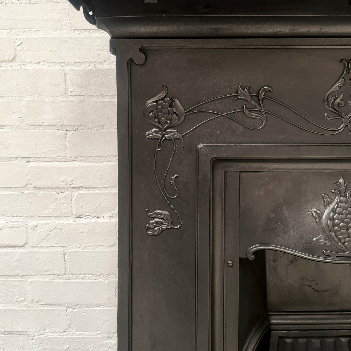 Antique Cast Iron Art Nouveau Combination Fireplace | The Architectural Forum