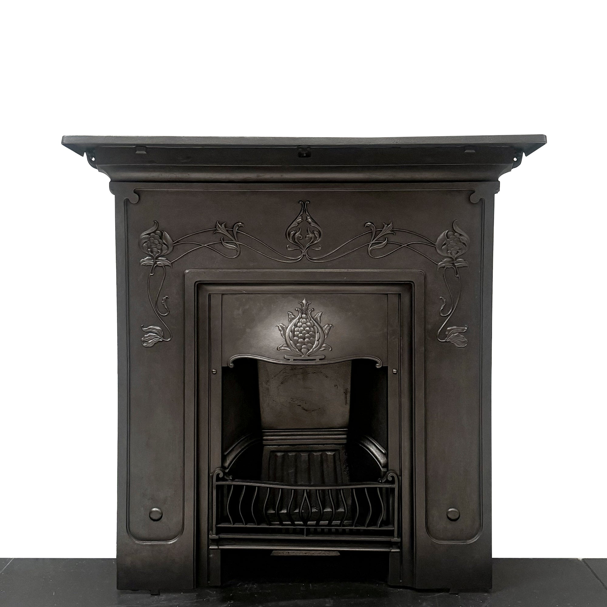 Antique Cast Iron Art Nouveau Combination Fireplace | The Architectural Forum