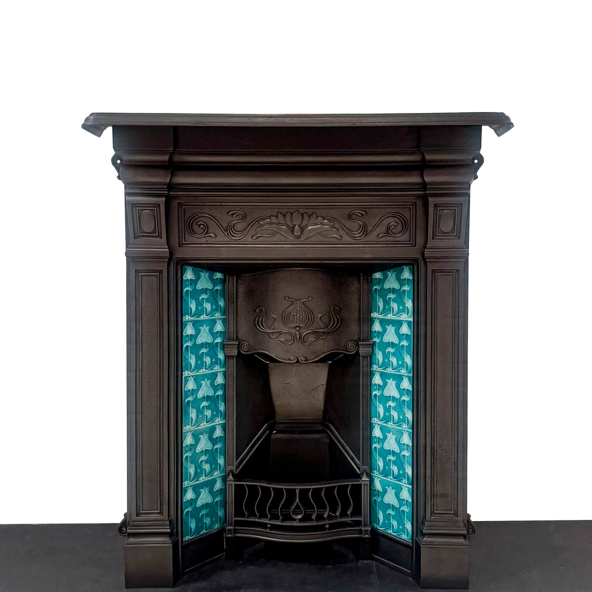 Antique Cast Iron Art Nouveau Combination Fireplace | The Architectural Forum