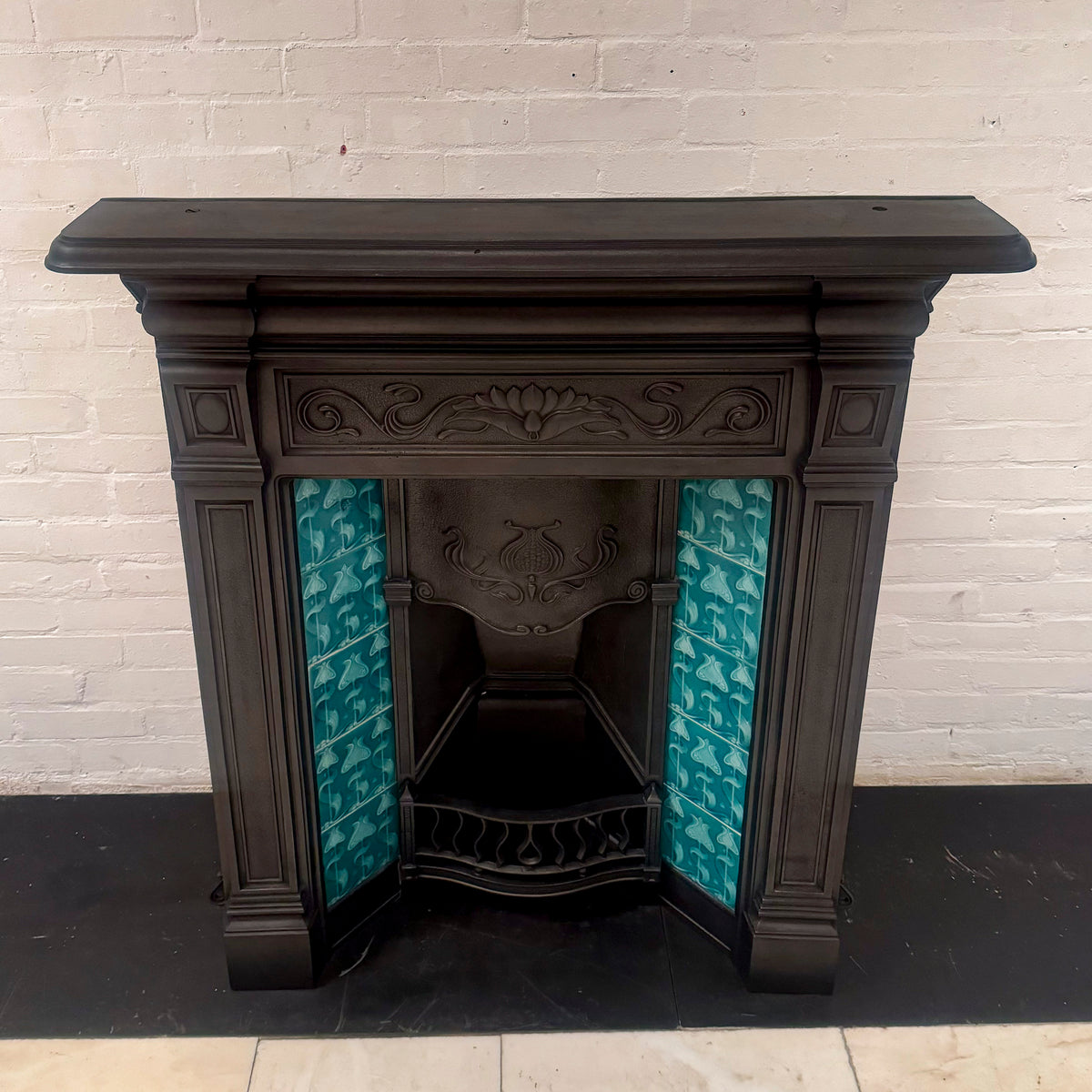 Antique Cast Iron Art Nouveau Combination Fireplace | The Architectural Forum