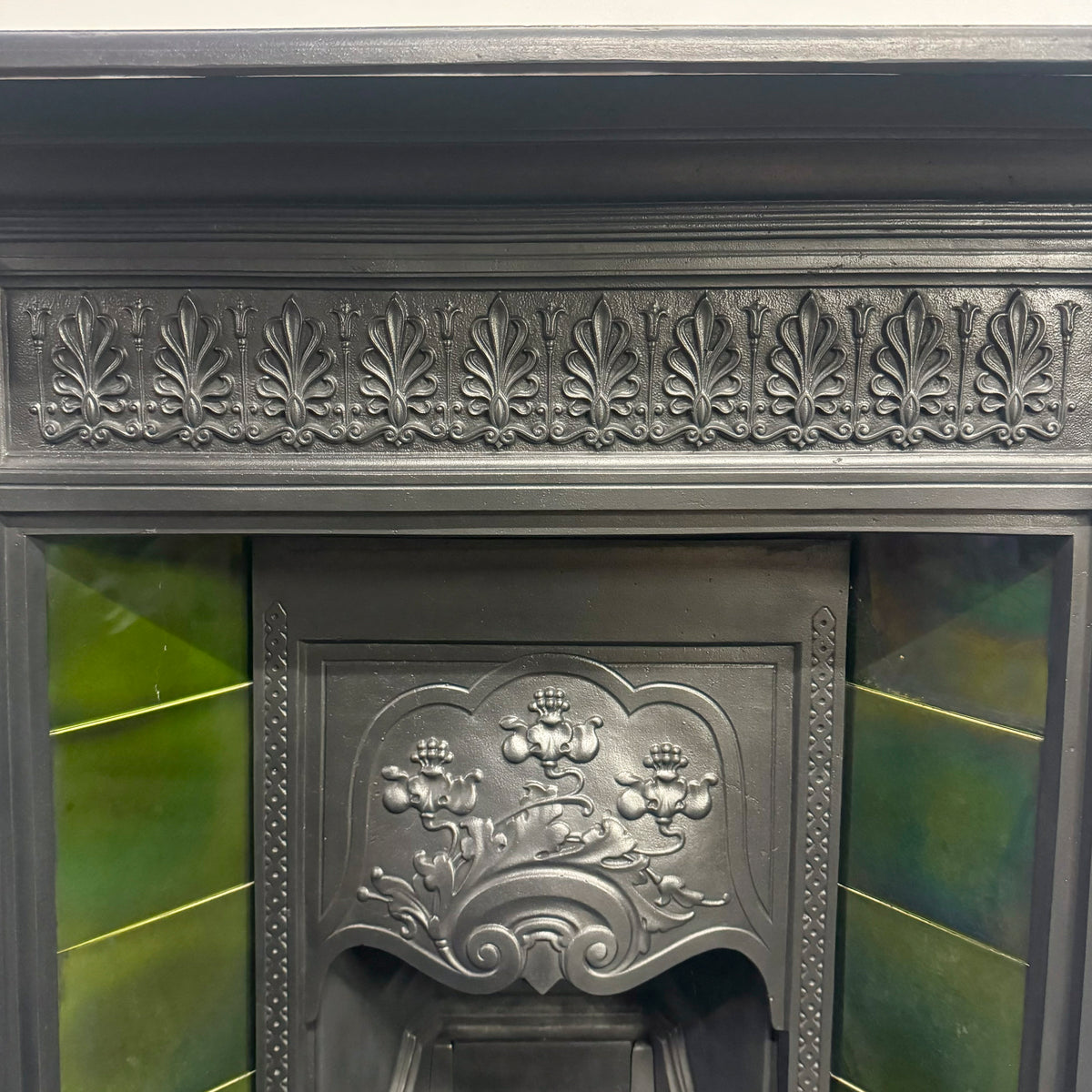 Antique Cast Iron Art Nouveau Tiled Combination Fireplace | The Architectural Forum