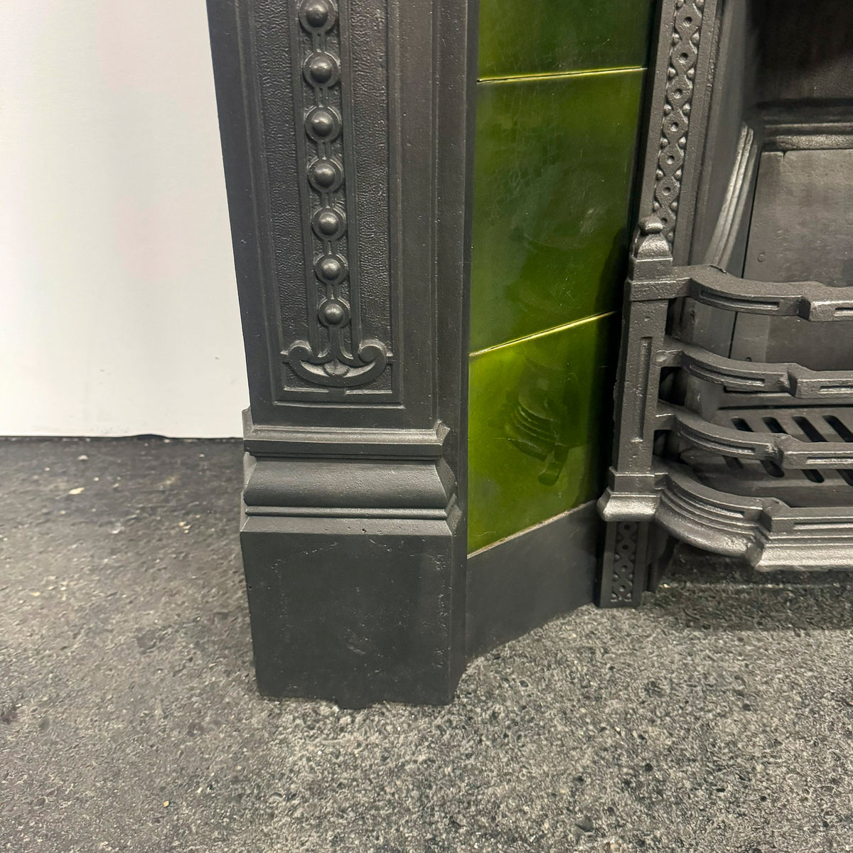 Antique Cast Iron Art Nouveau Tiled Combination Fireplace | The Architectural Forum