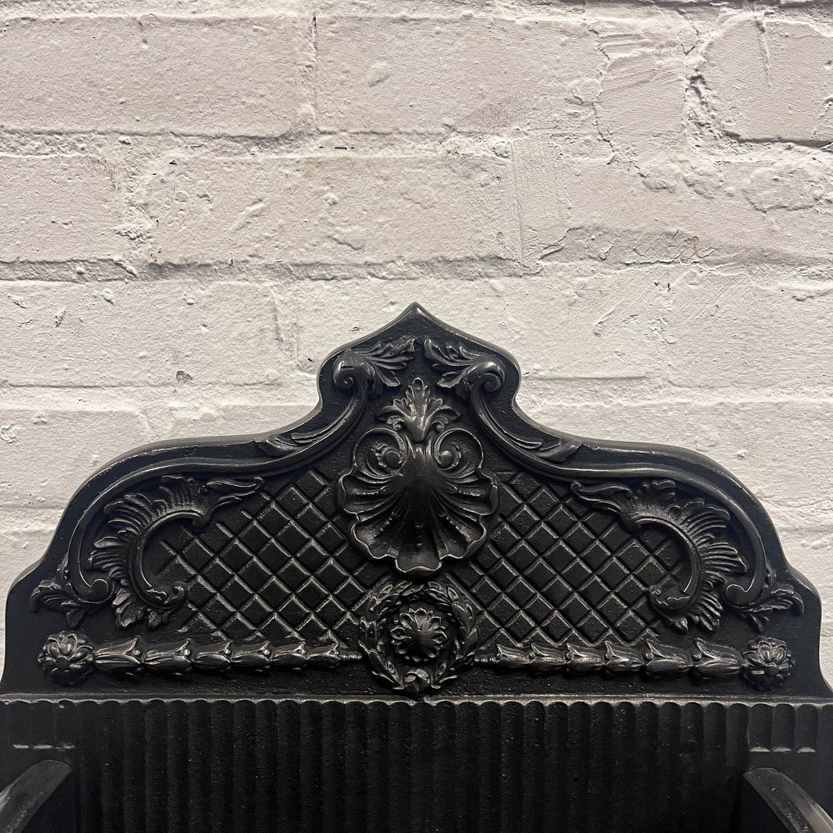 Reclaimed Cast Iron Fire Basket with Finials | The Architectural Forum