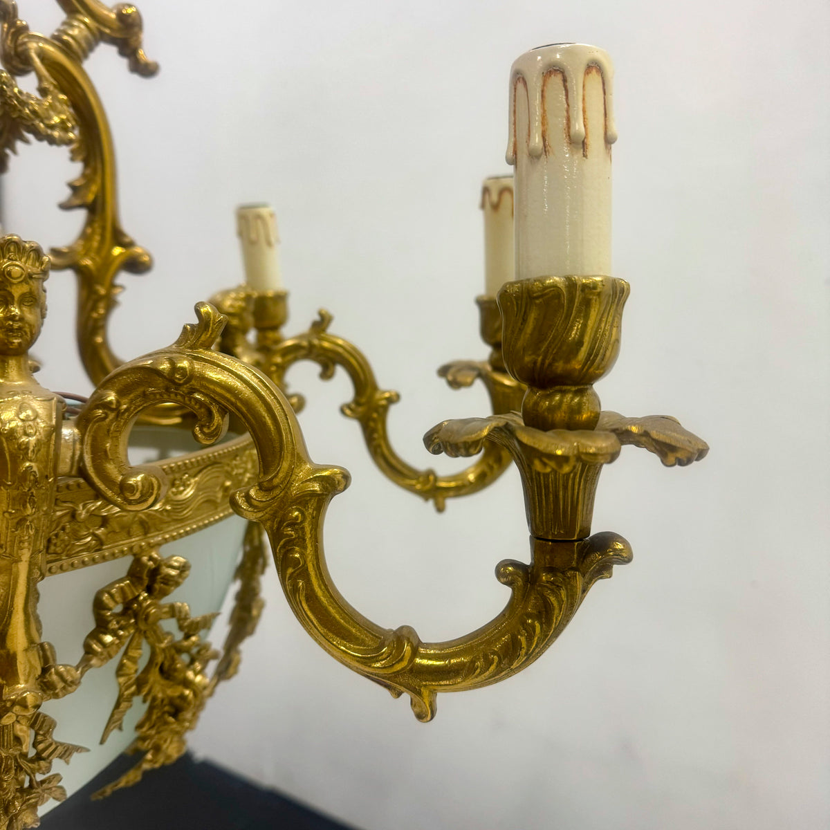 Reclaimed Antique Brass Chandelier | 8 arm