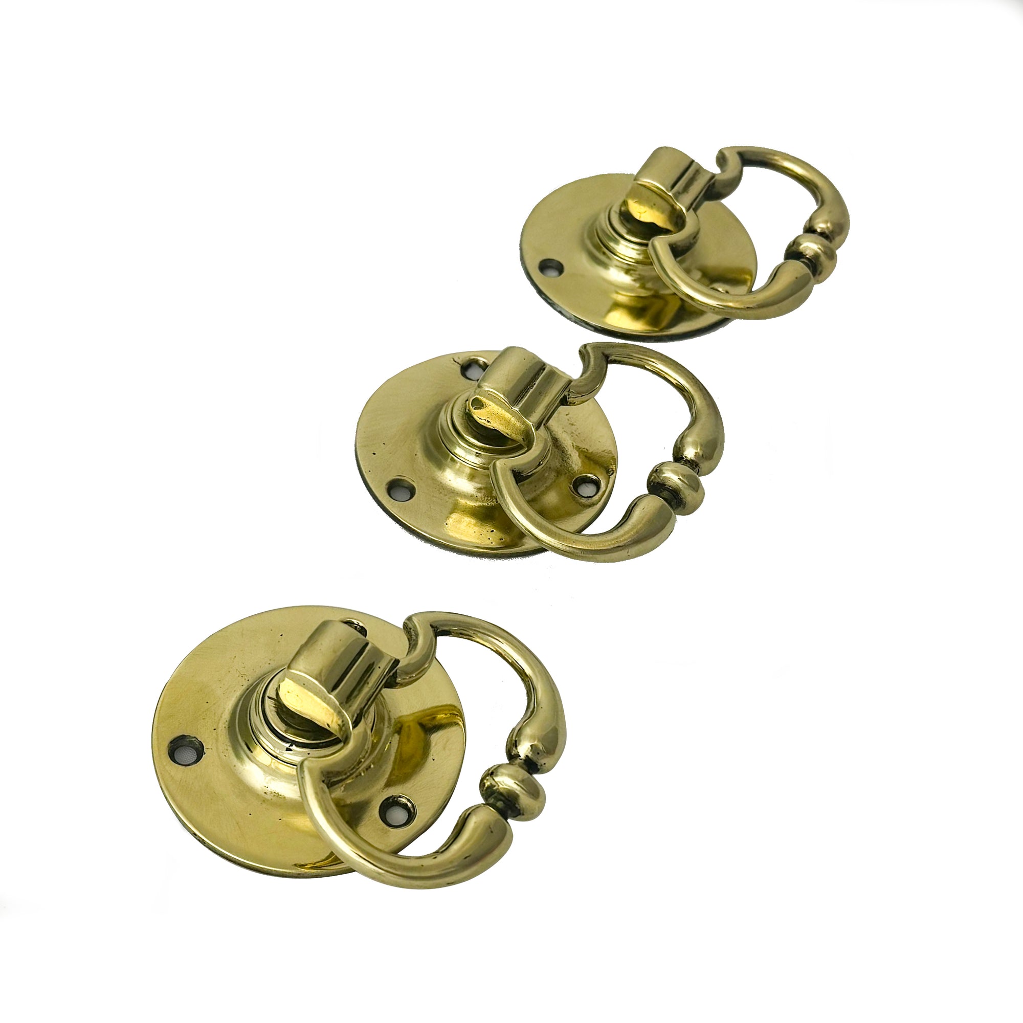 Antique Brass Drop Ring Door Handles | 2 Pairs | The Architectural Forum