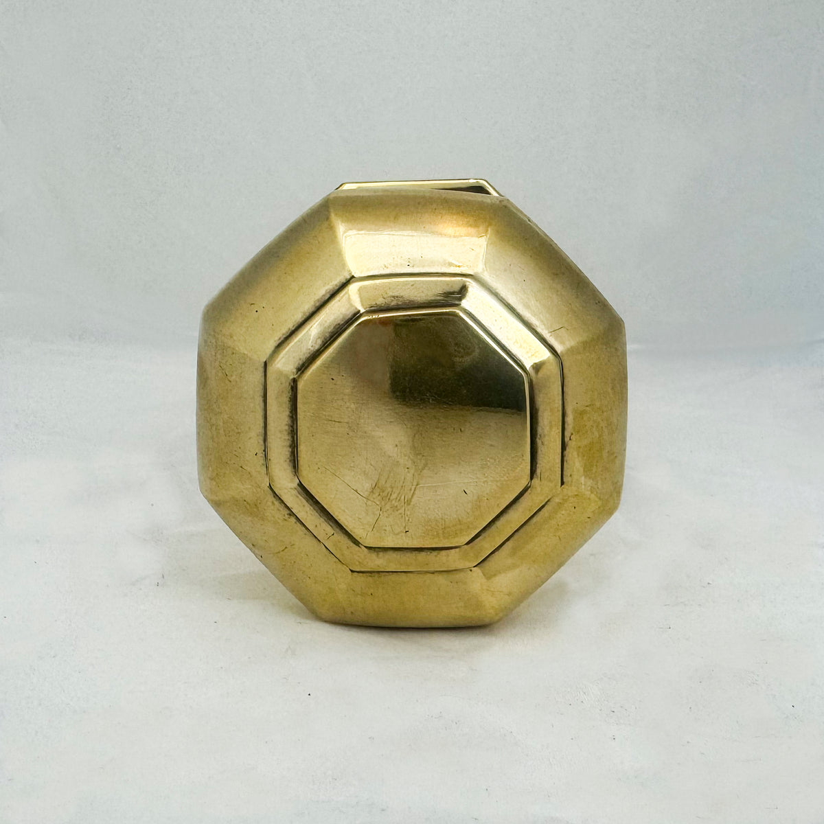 Antique Solid Octagonal Brass Pull Handles (2 available) | The Architectural Forum