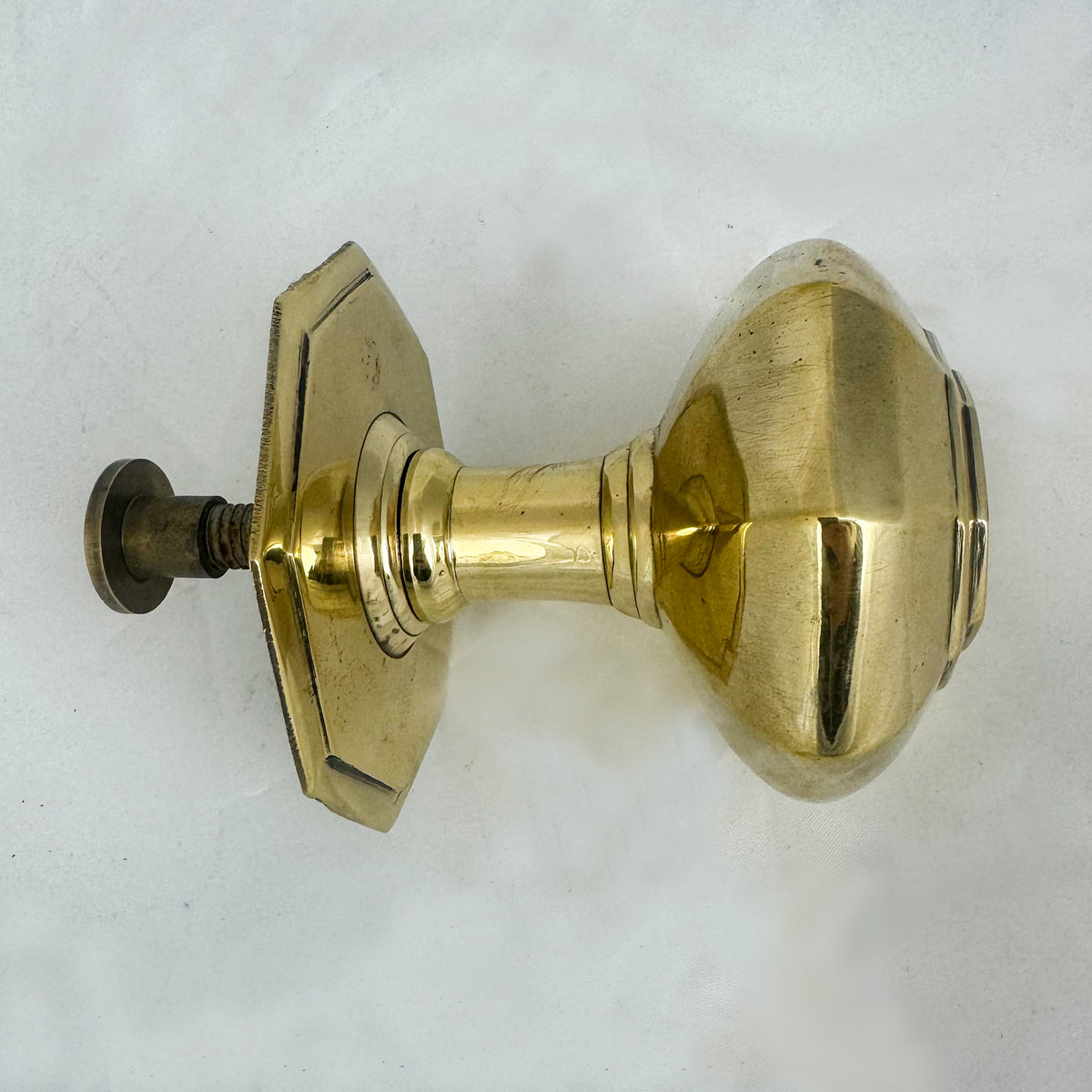 Antique Solid Octagonal Brass Pull Handles (2 available) | The Architectural Forum