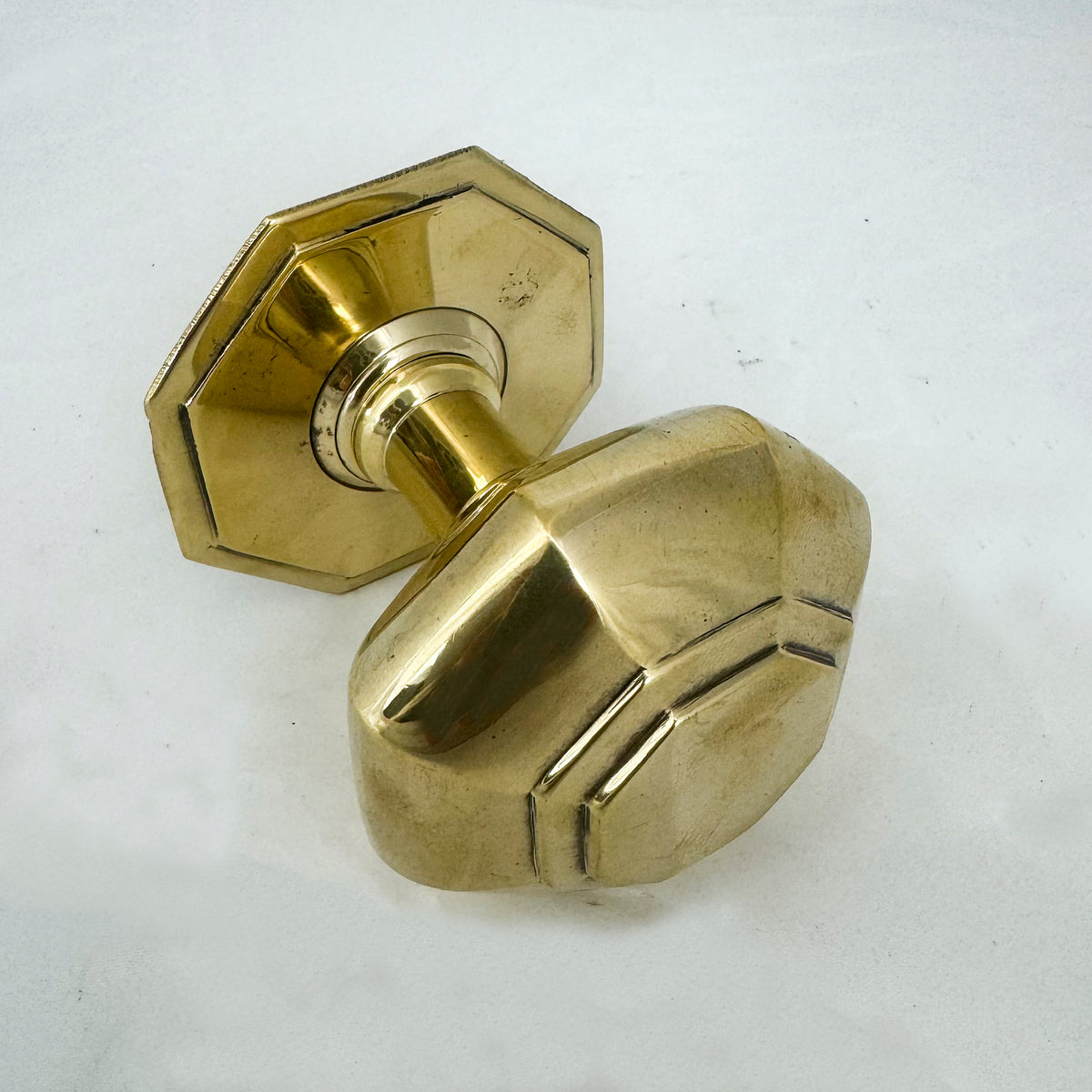 Antique Solid Octagonal Brass Pull Handles (2 available) | The Architectural Forum