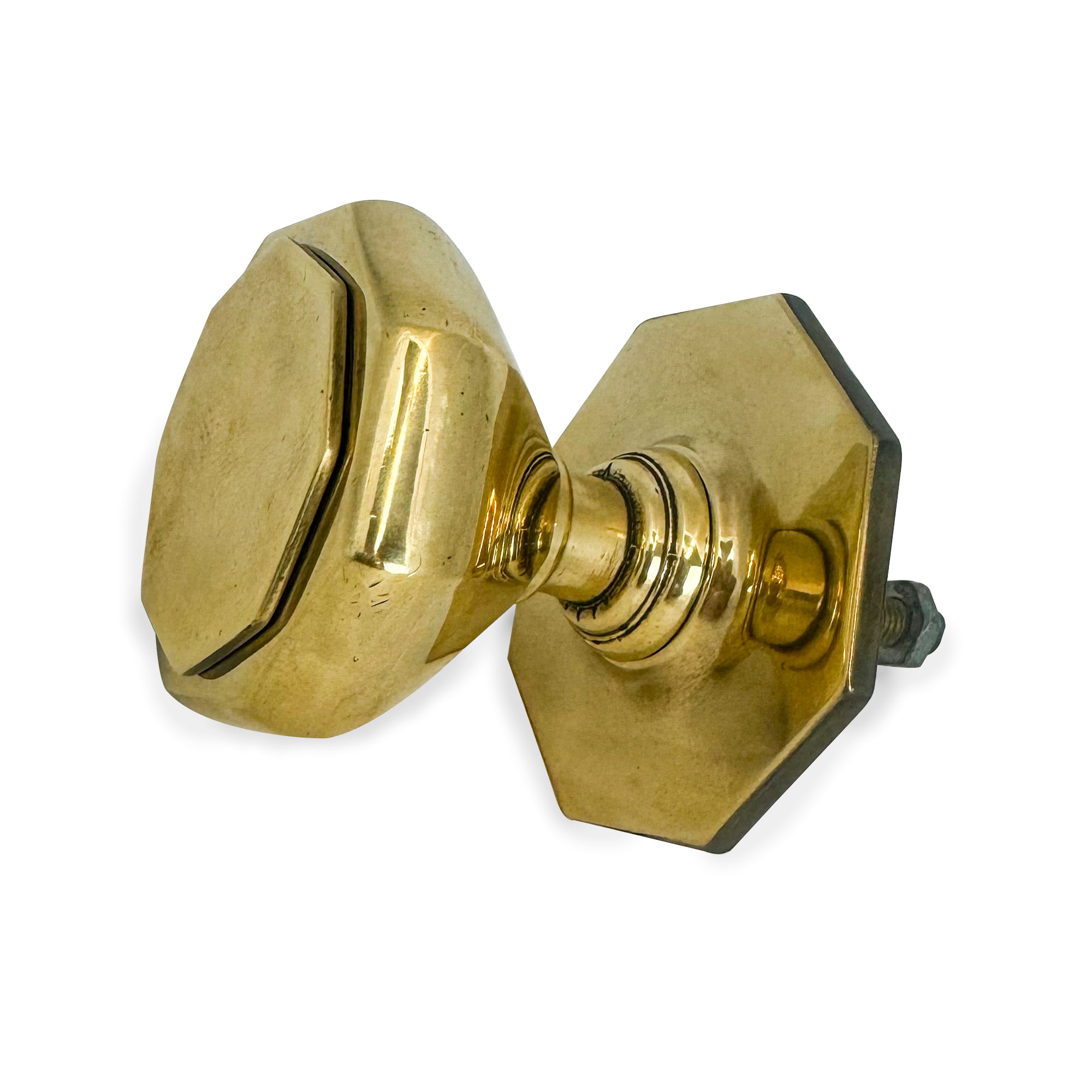 Single Antique Octagonal Brass Pull Handle | The Architectural Forum