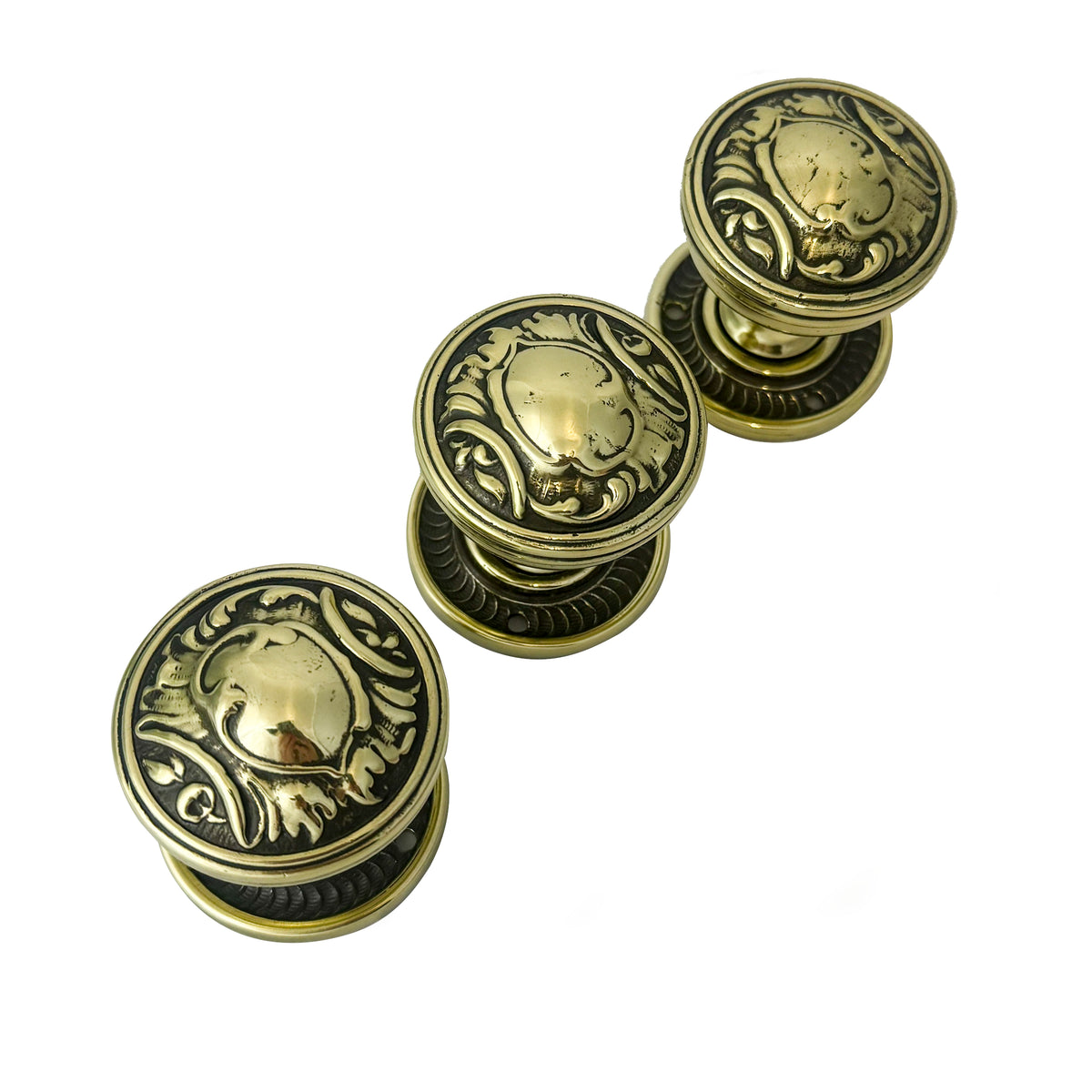 Art Nouveau Brass Door Pull Handles | Set of 8 | The Architectural Forum