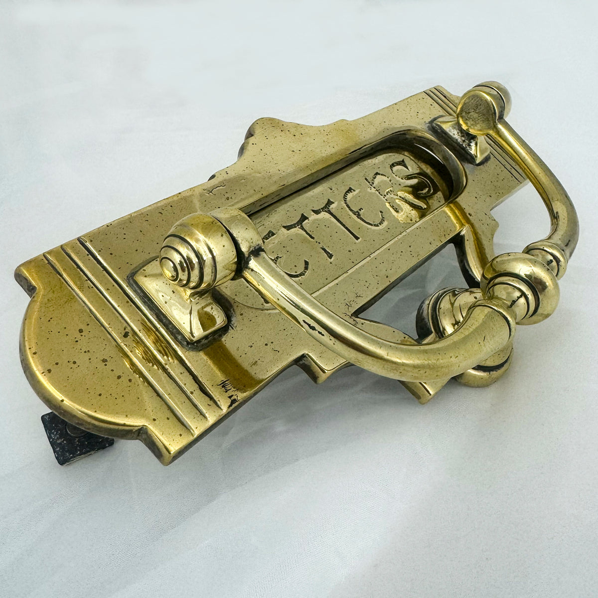 Antique Victorian Brass Letter Plate with Knocker | The Architectural Forum