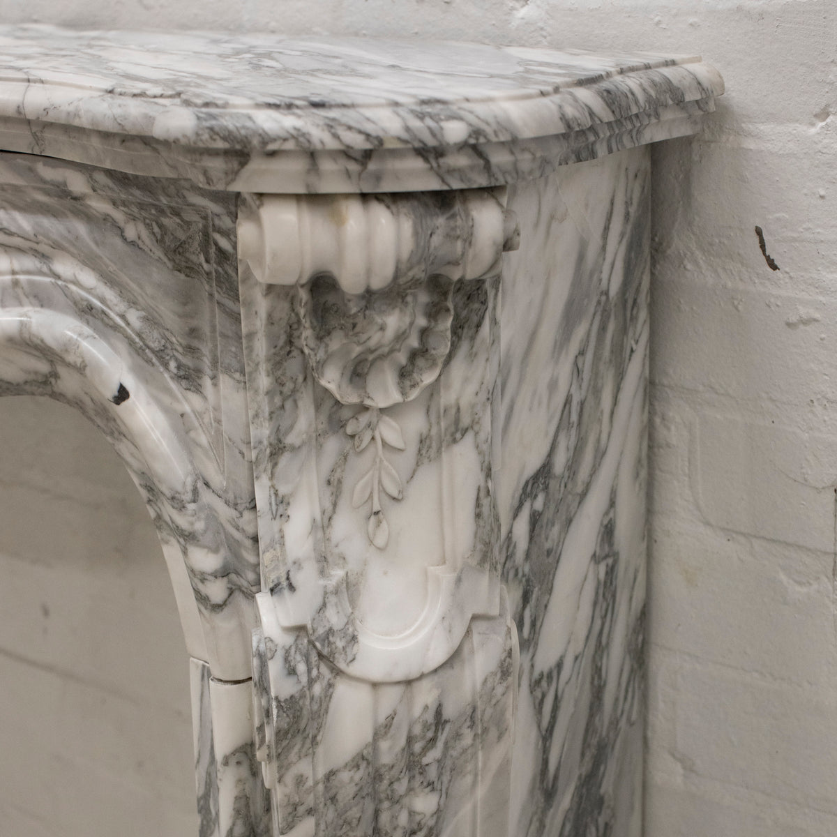 Reclaimed French Arabescato Marble Fireplace Surround - Pair Available | The Architectural Forum