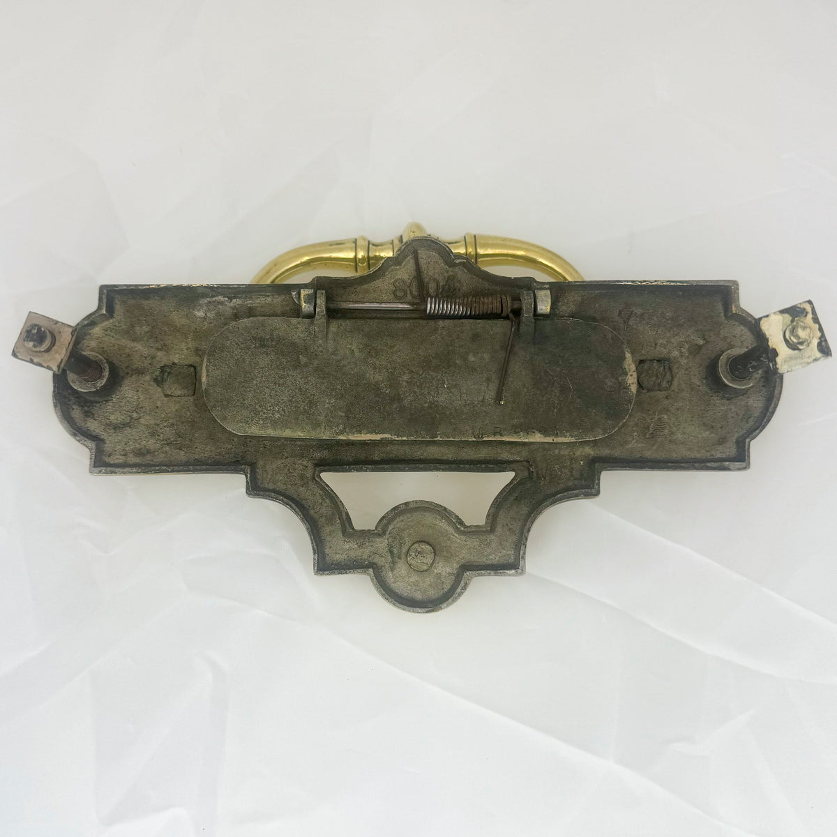 Antique Victorian Brass Letter Plate with Knocker | The Architectural Forum