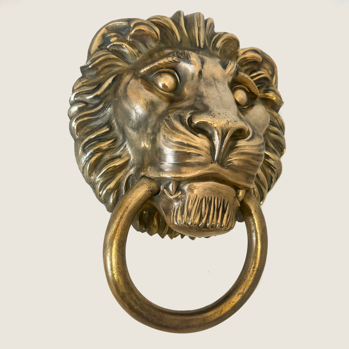 Large Antique Solid Brass Lion Head Door Knocker | The Architectural Forum