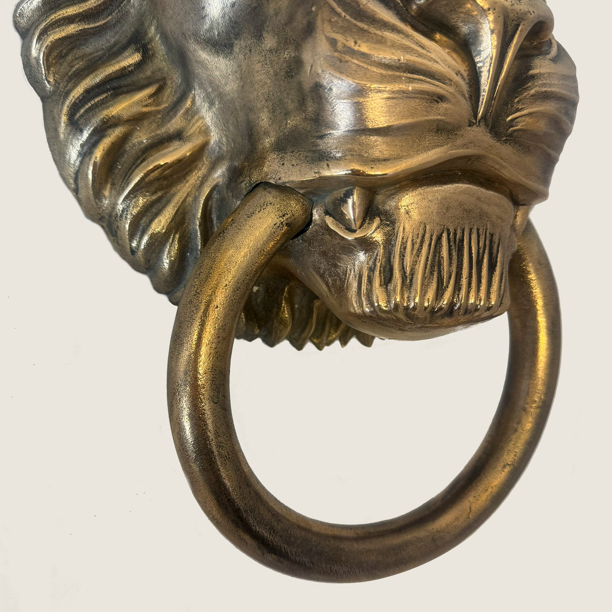 Large Antique Solid Brass Lion Head Door Knocker | The Architectural Forum