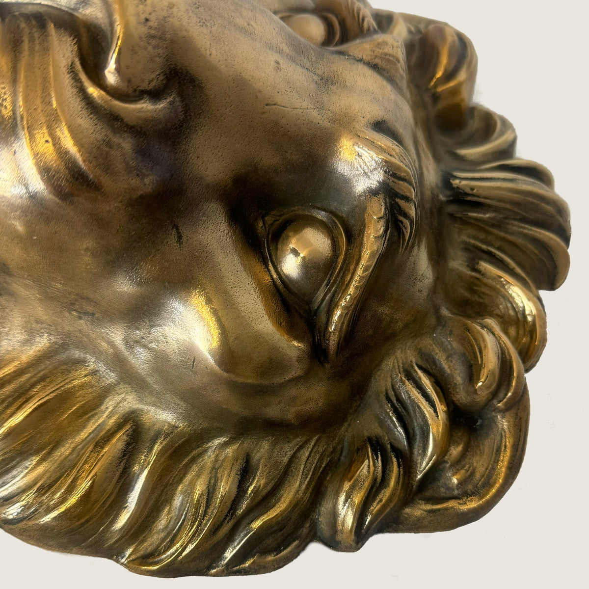 Large Antique Solid Brass Lion Head Door Knocker | The Architectural Forum