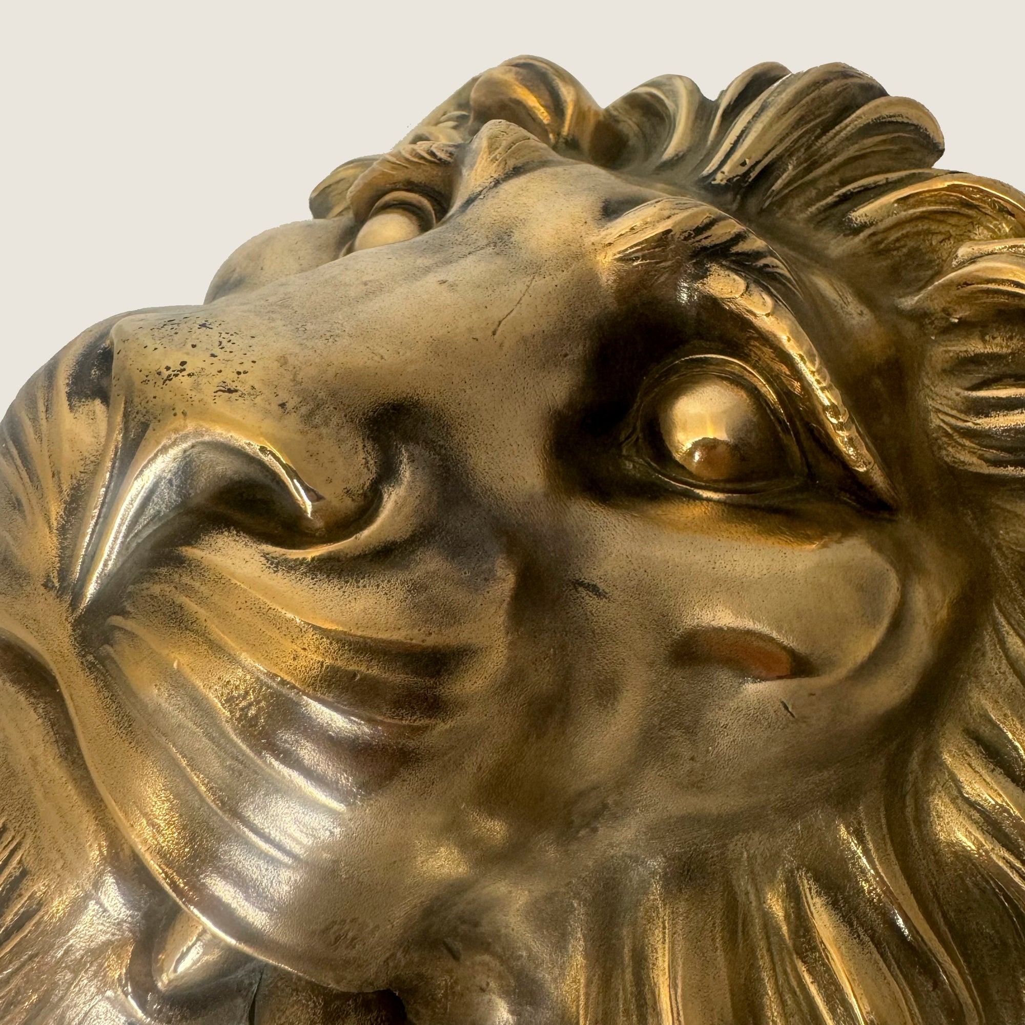 Large Antique Solid Brass Lion Head Door Knocker | The Architectural Forum