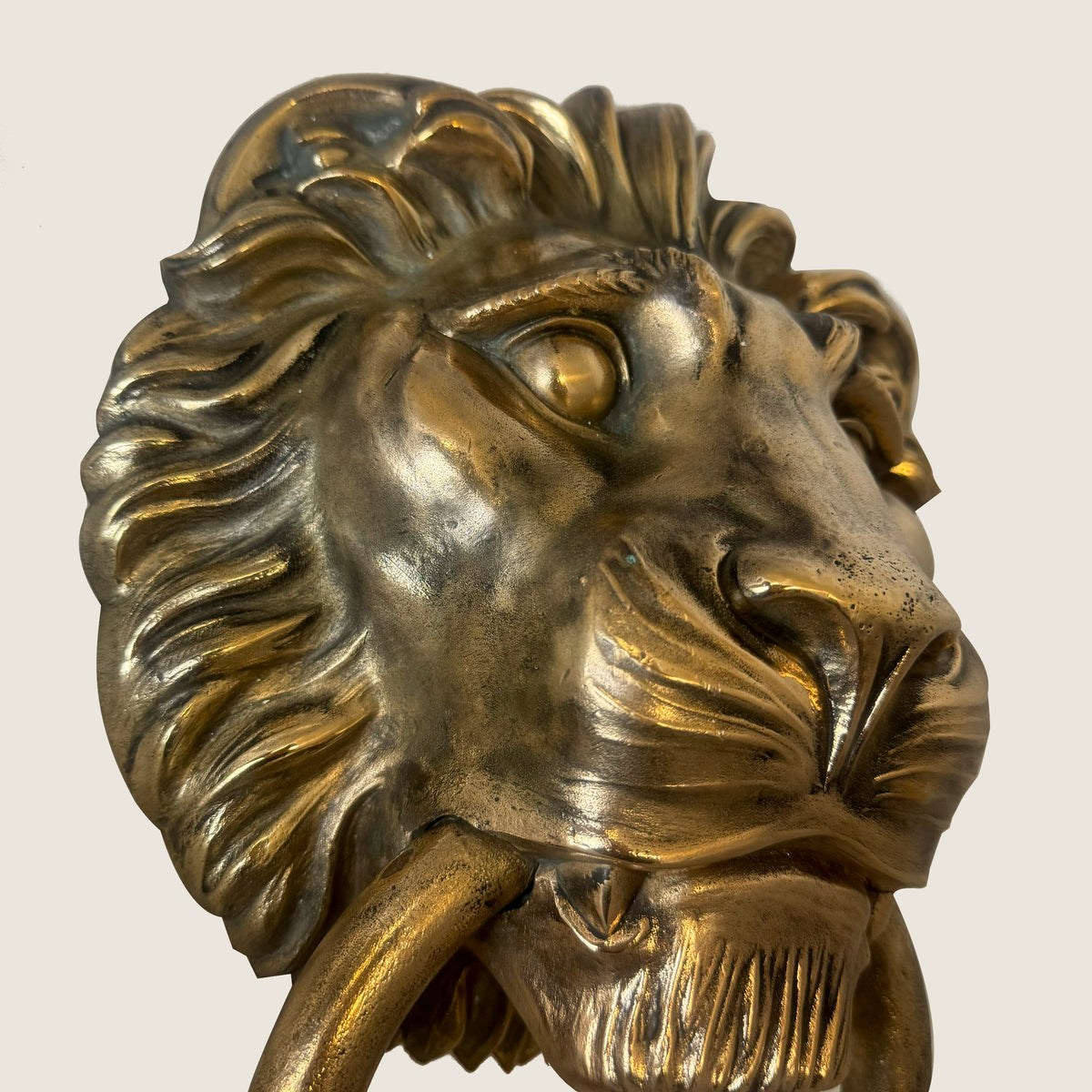 Large Antique Solid Brass Lion Head Door Knocker | The Architectural Forum