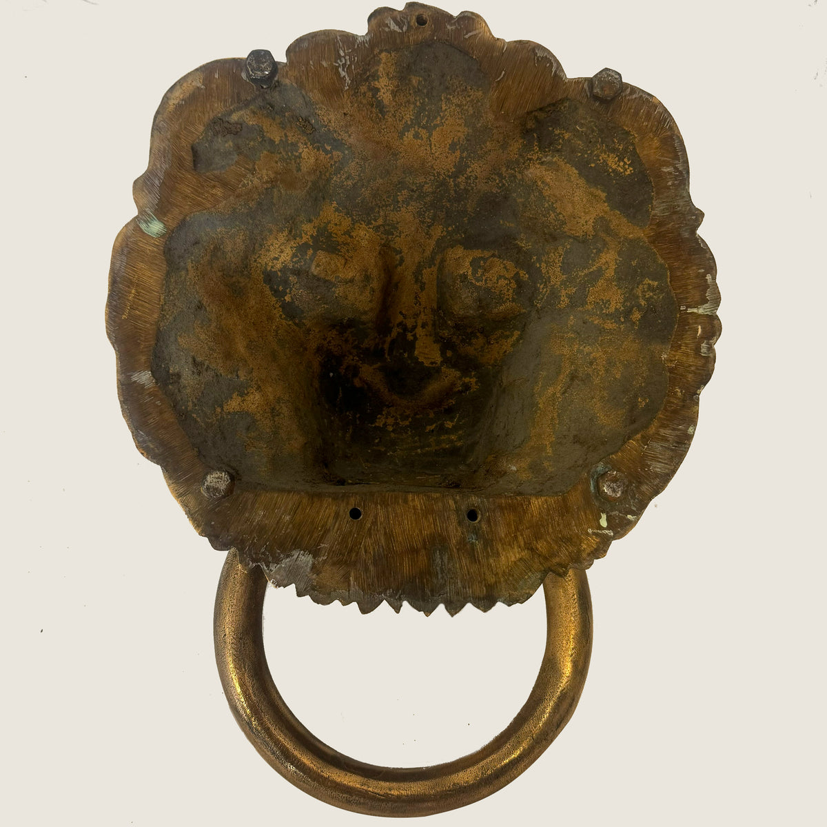 Large Antique Solid Brass Lion Head Door Knocker | The Architectural Forum