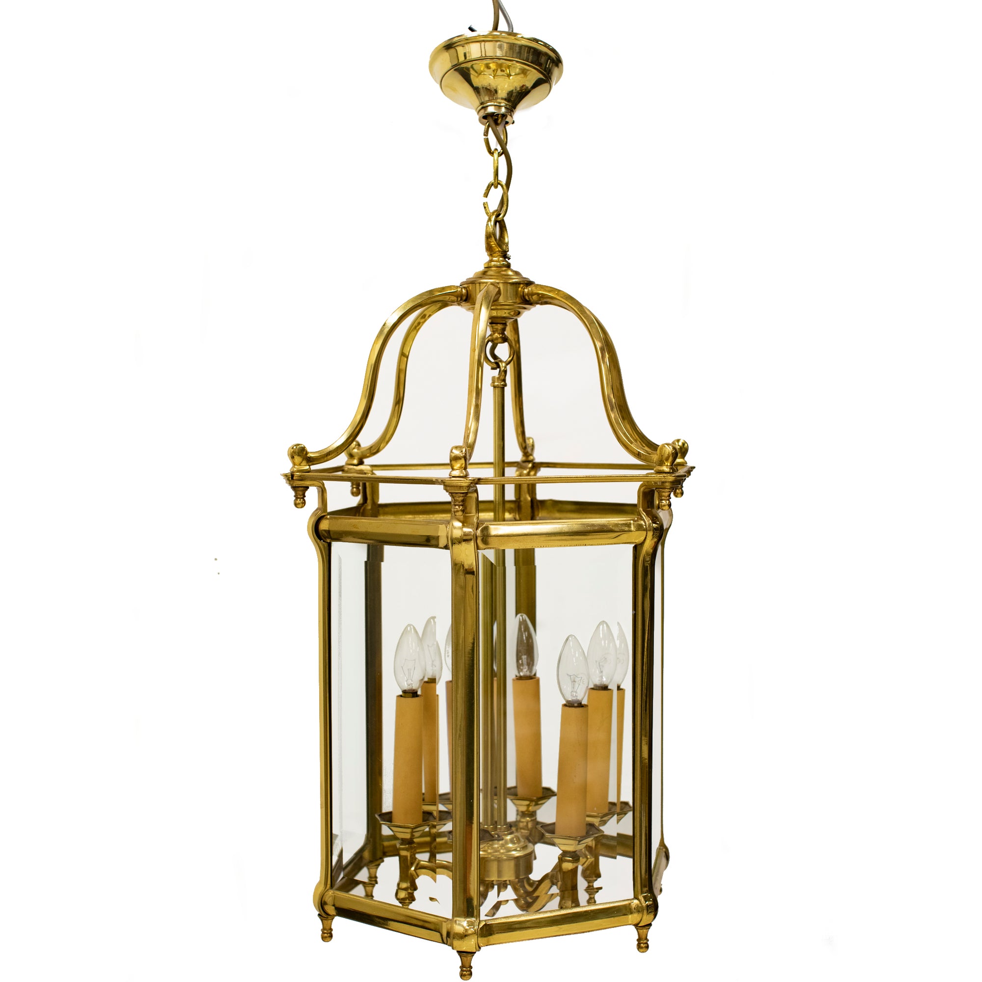 | OLD LISTING | Hexagonal Polished Brass Hanging Lantern | The Architectural Forum