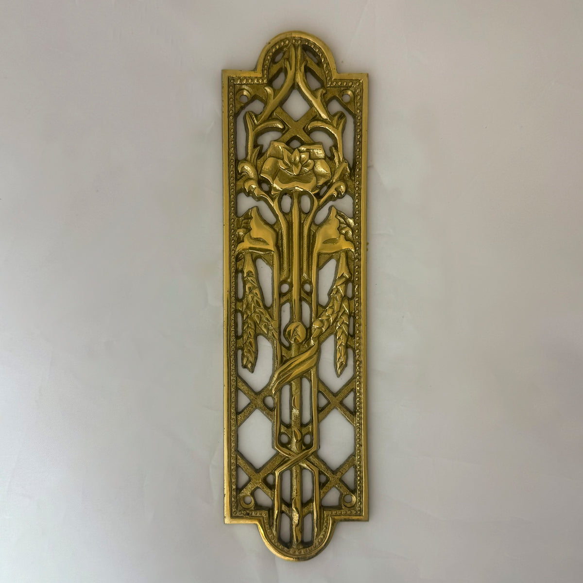 Reclaimed Brass Primrose Finger Plates - 14 Pairs Available | The Architectural Forum