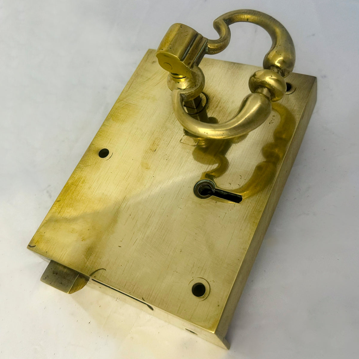 Antique Brass Rim Lock with Dutch Drop Handles | The Architectural Forum