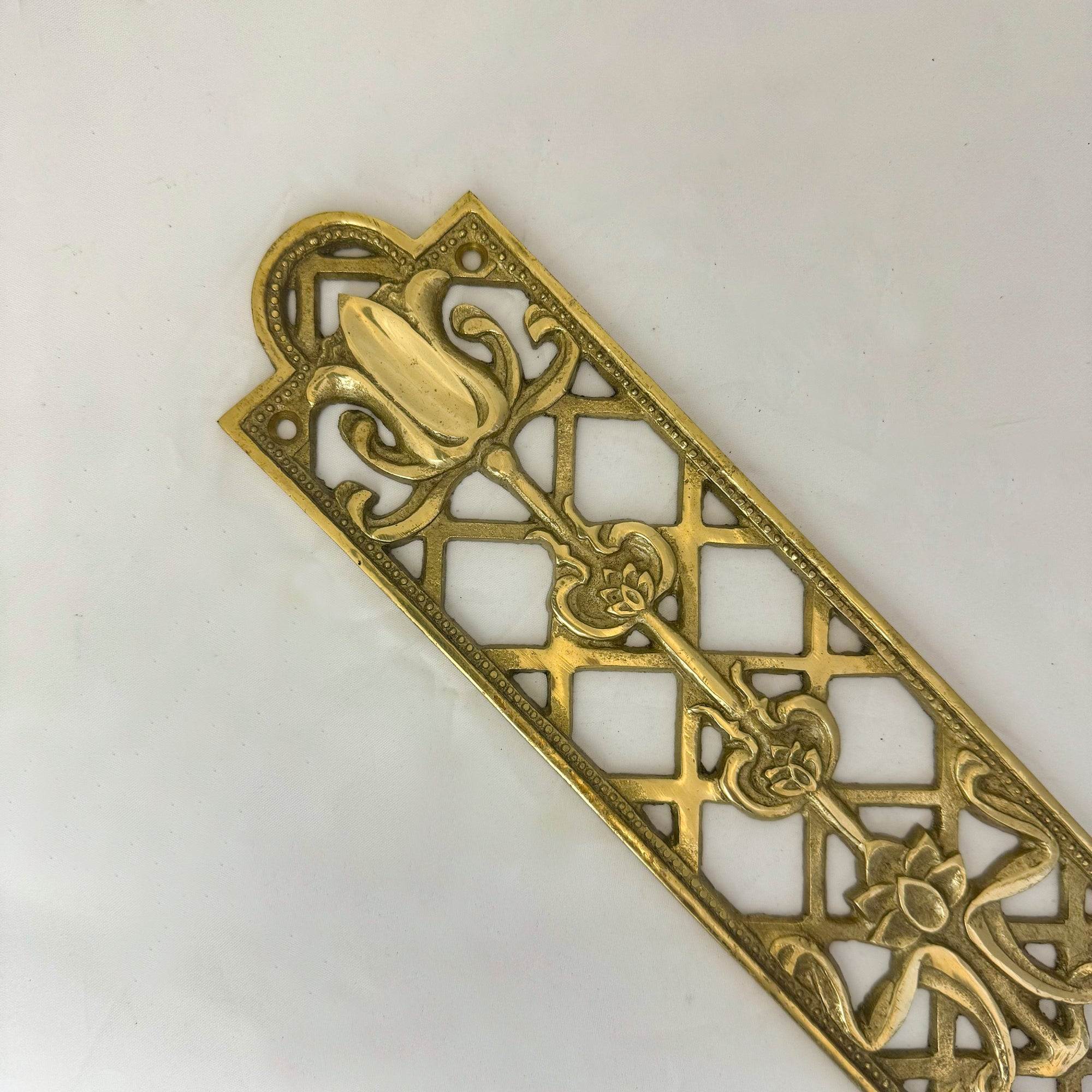 Reclaimed Brass Tulip Finger Plates - 10 Pairs Available | The Architectural Forum