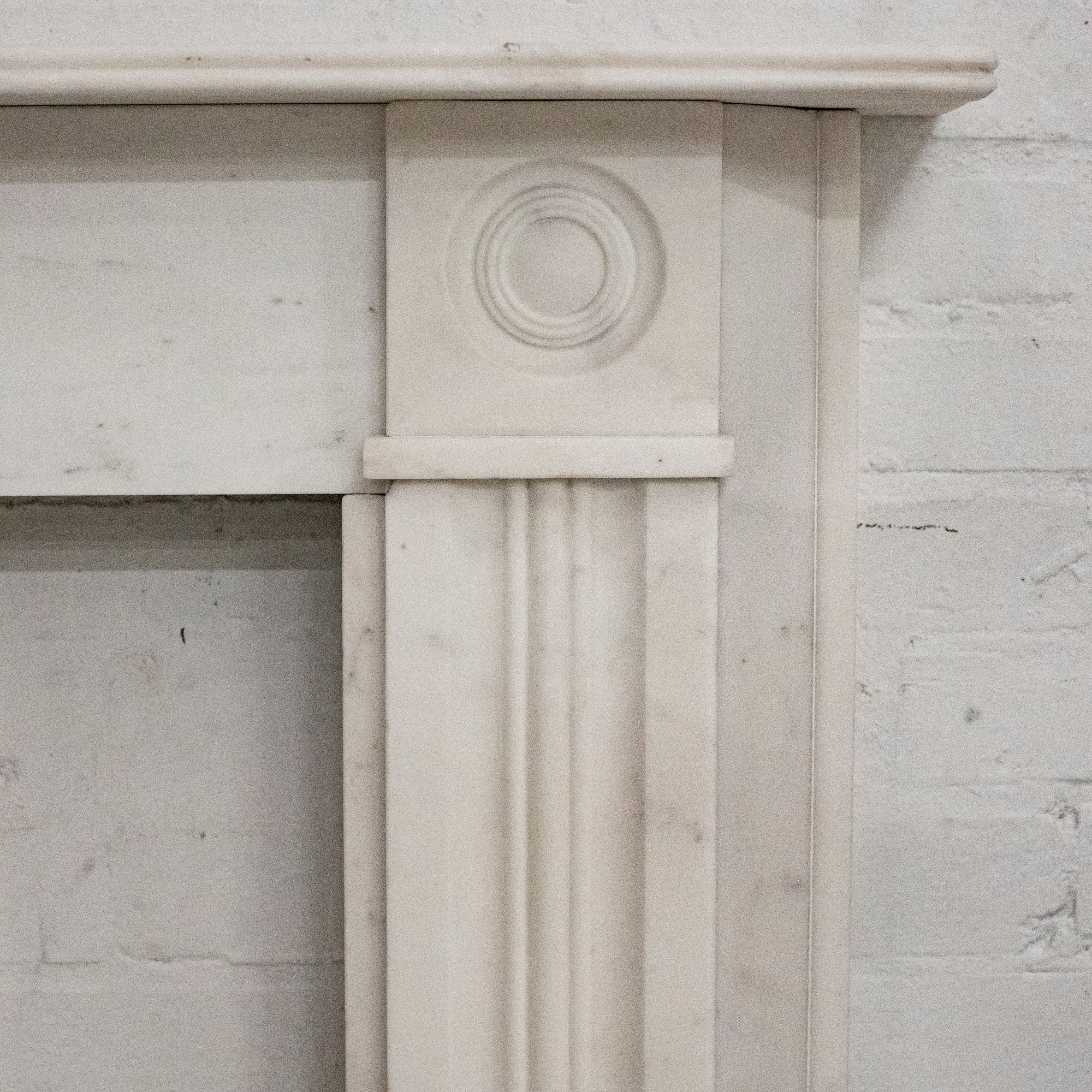Reclaimed Georgian Style Bullseye Statuary Marble Fireplace | The Architectural Forum
