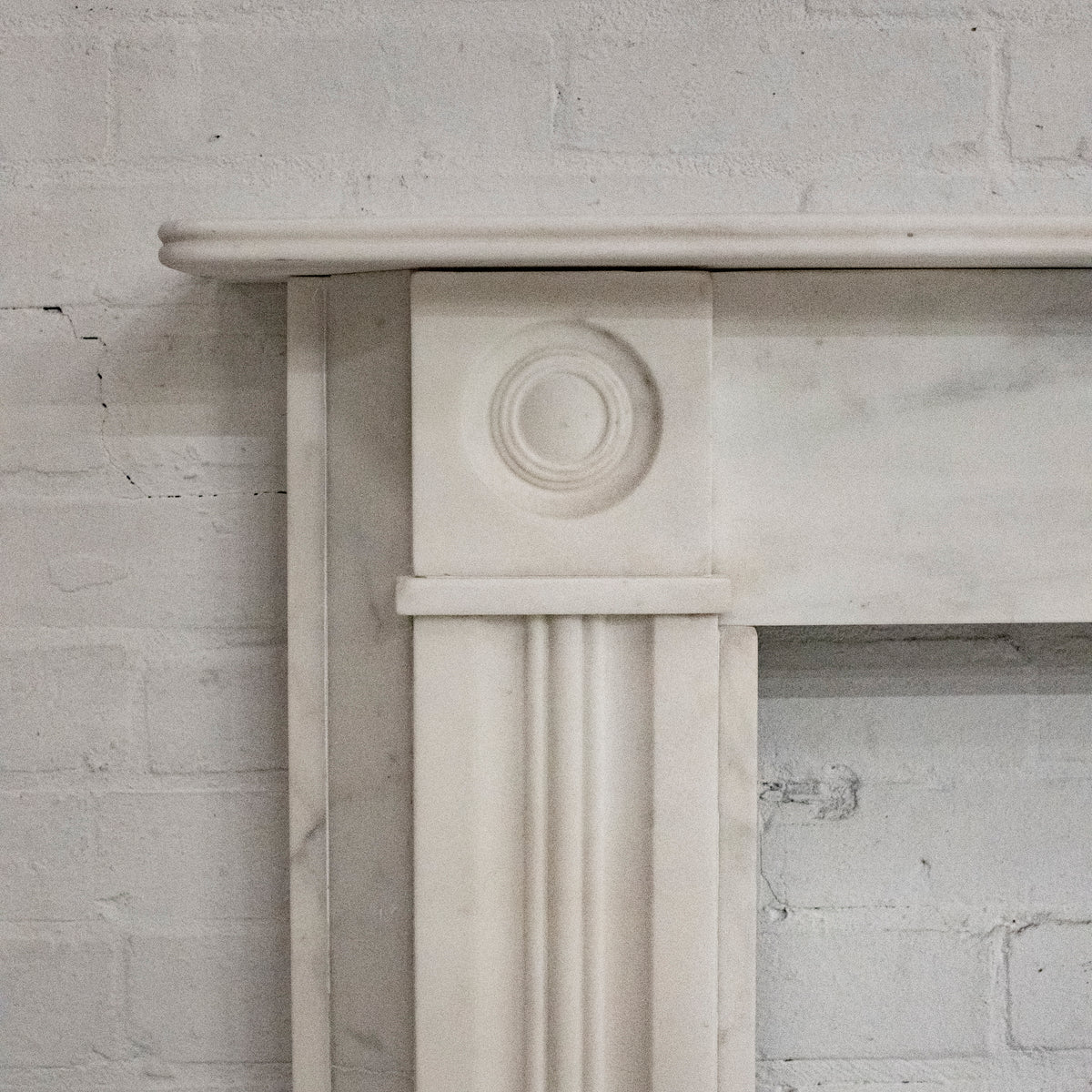 Reclaimed Georgian Style Bullseye Statuary Marble Fireplace | The Architectural Forum