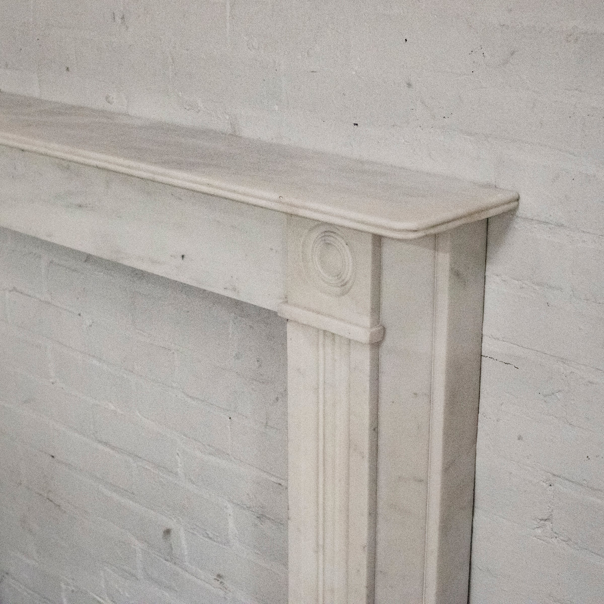 Reclaimed Georgian Style Bullseye Statuary Marble Fireplace | The Architectural Forum