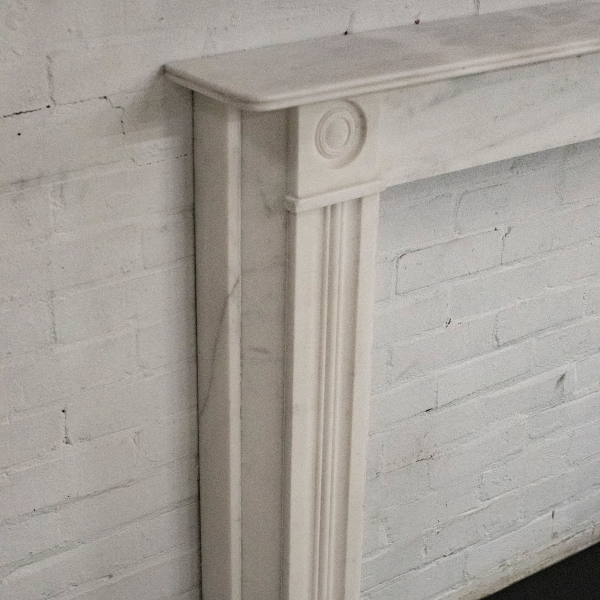 Reclaimed Georgian Style Bullseye Statuary Marble Fireplace | The Architectural Forum