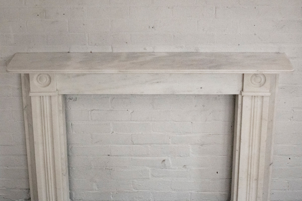 Reclaimed Georgian Style Bullseye Statuary Marble Fireplace | The Architectural Forum