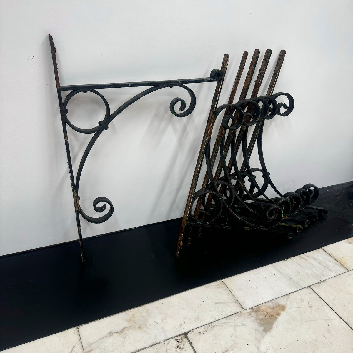 Antique Wrought Iron Brackets - 3 Pairs Available | The Architectural Forum