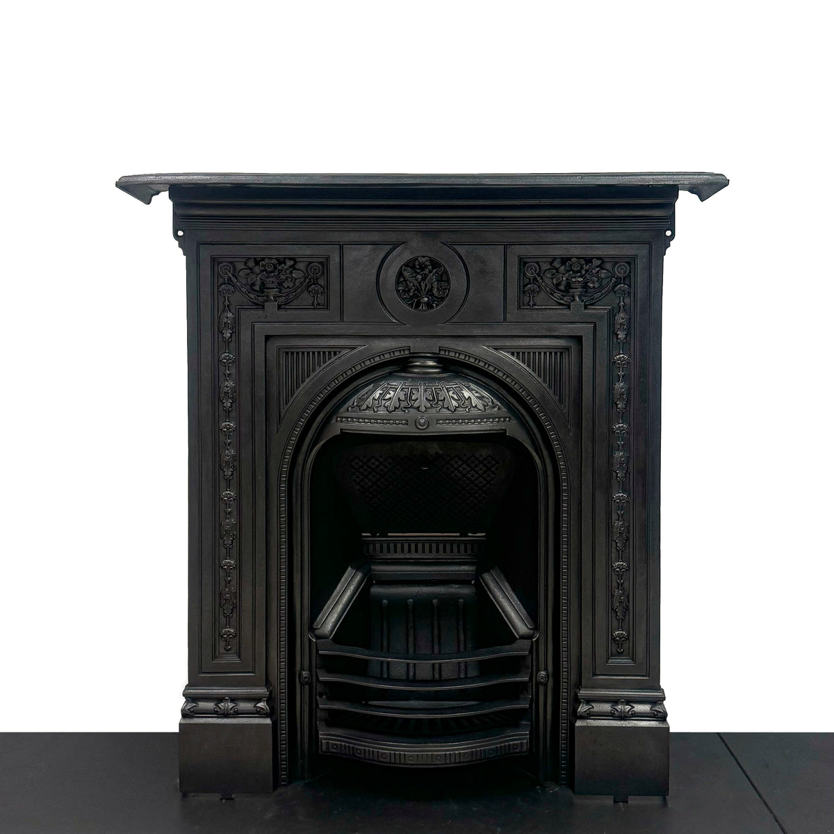 Antique Victorian Combination Cast Iron Fireplace