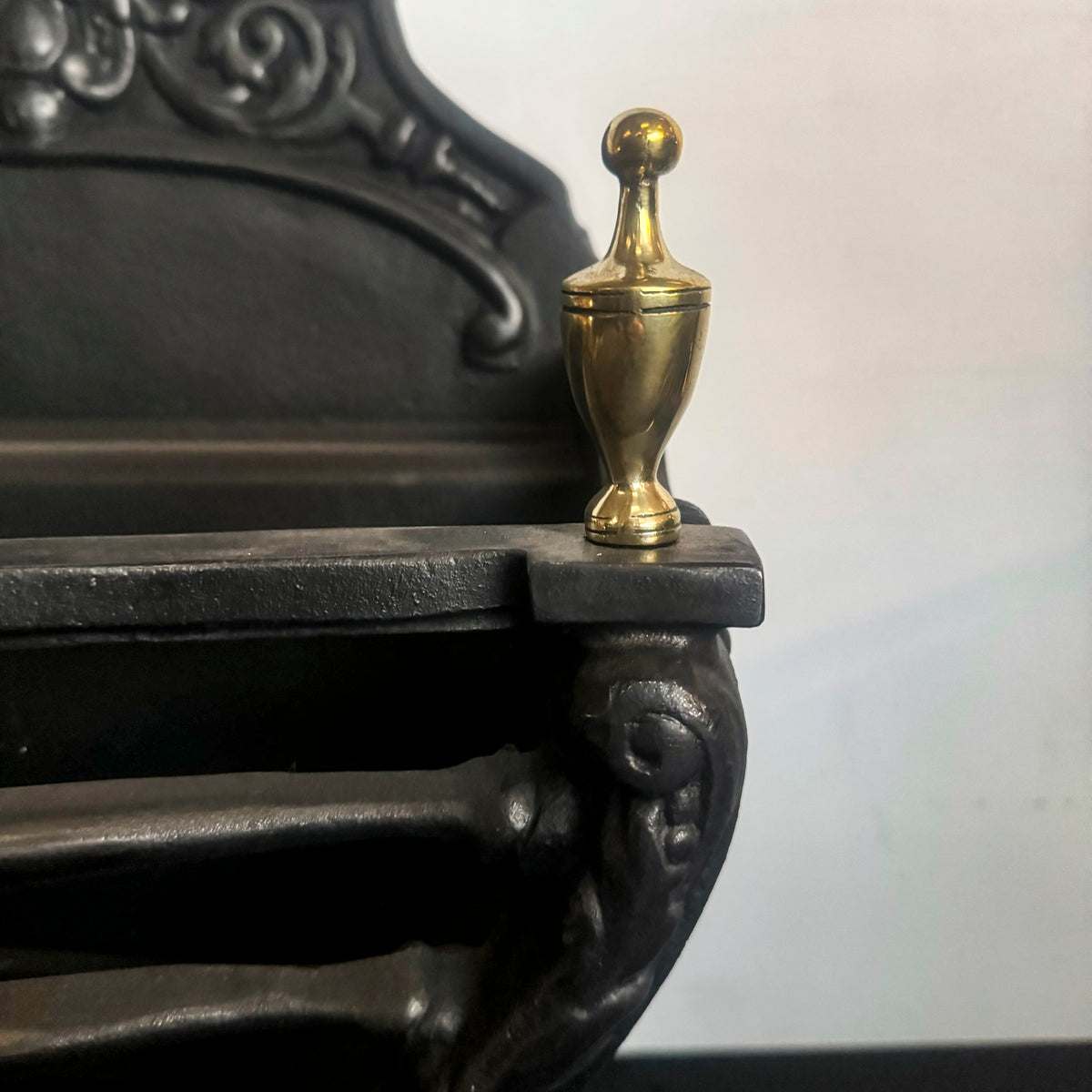 Antique Victorian Cast Iron Brass Fireplace Basket | The Architectural Forum