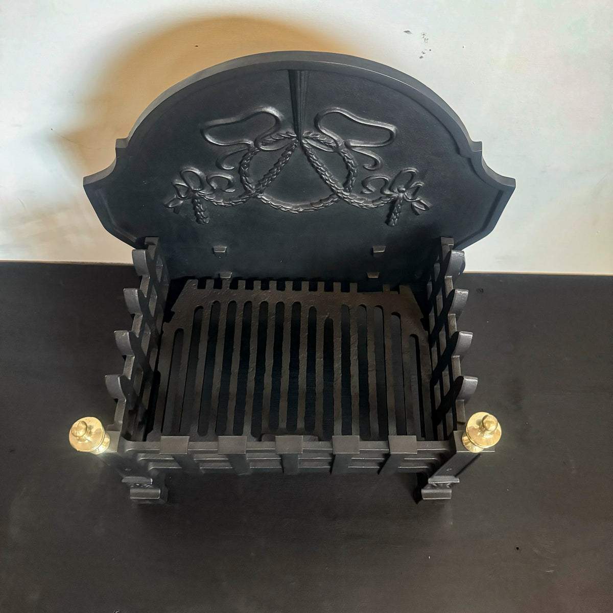 Victorian Cast Iron Fire Basket with Brass Finials | The Architectural Forum