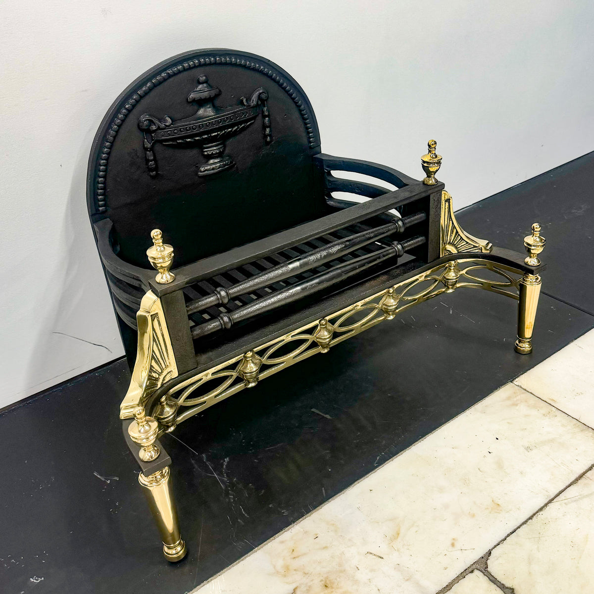 Antique Victorian Cast Iron and Brass Fire Basket | The Architectural Forum