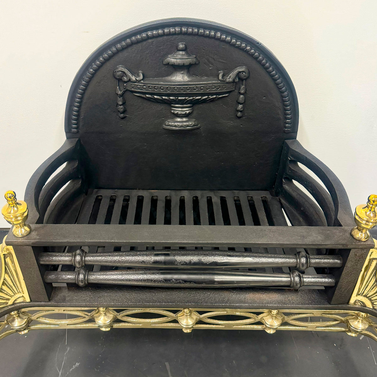 Antique Victorian Cast Iron and Brass Fire Basket | The Architectural Forum