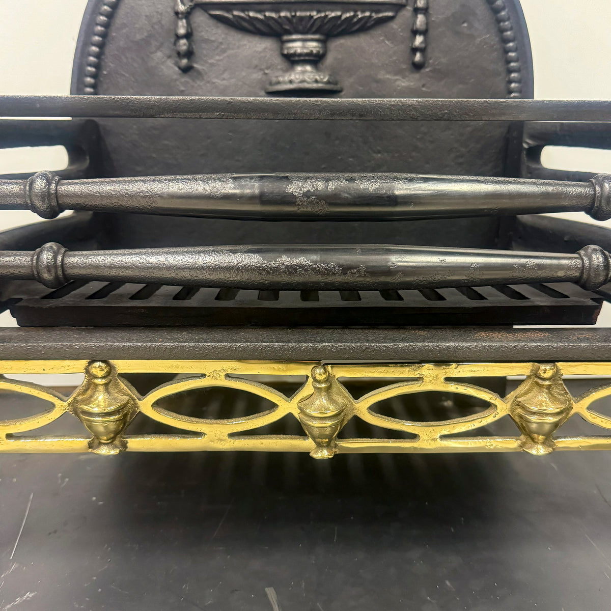 Antique Victorian Cast Iron and Brass Fire Basket | The Architectural Forum