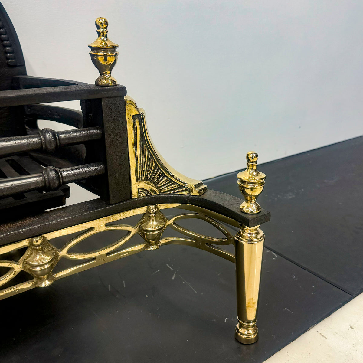 Antique Victorian Cast Iron and Brass Fire Basket | The Architectural Forum