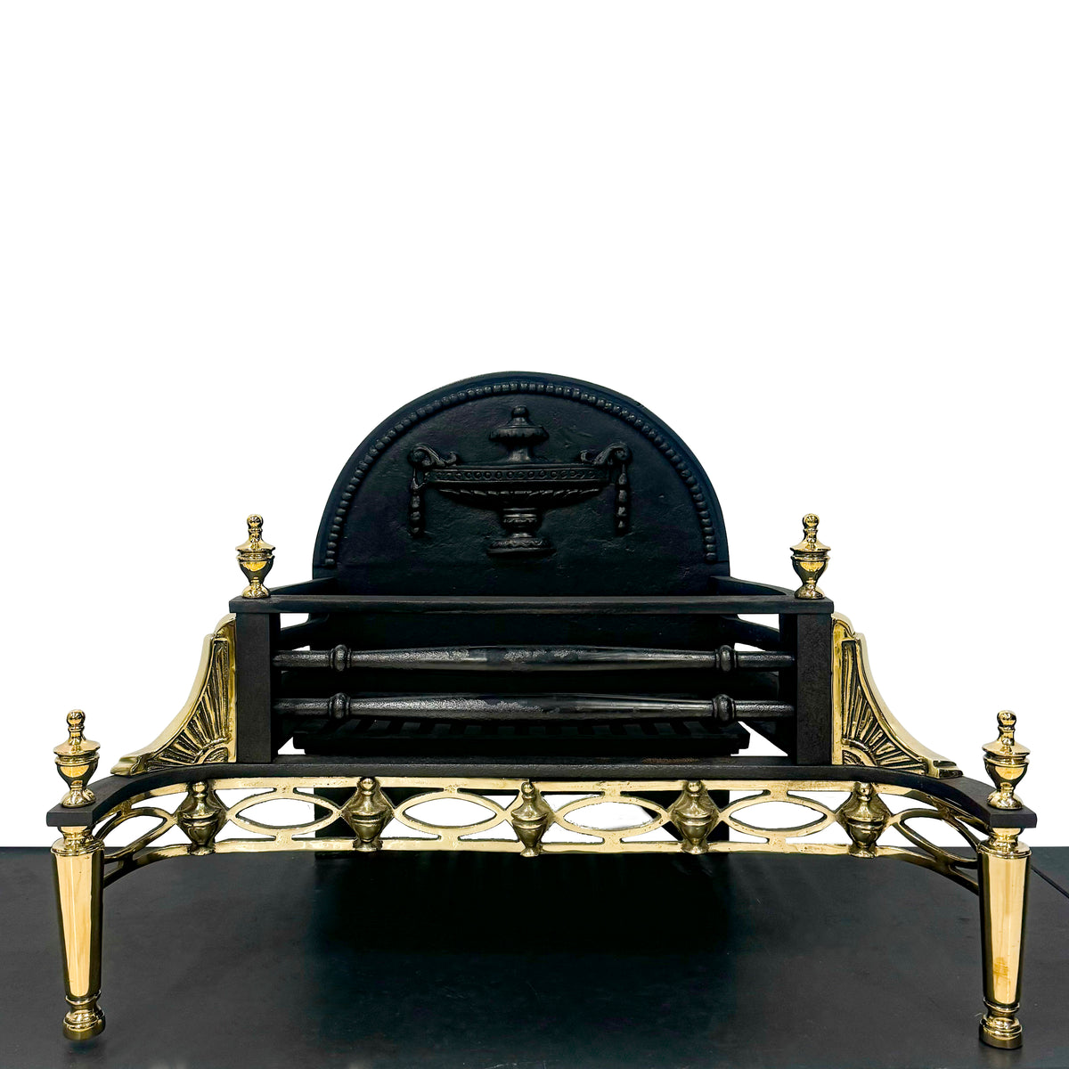 Antique Victorian Cast Iron and Brass Fire Basket | The Architectural Forum