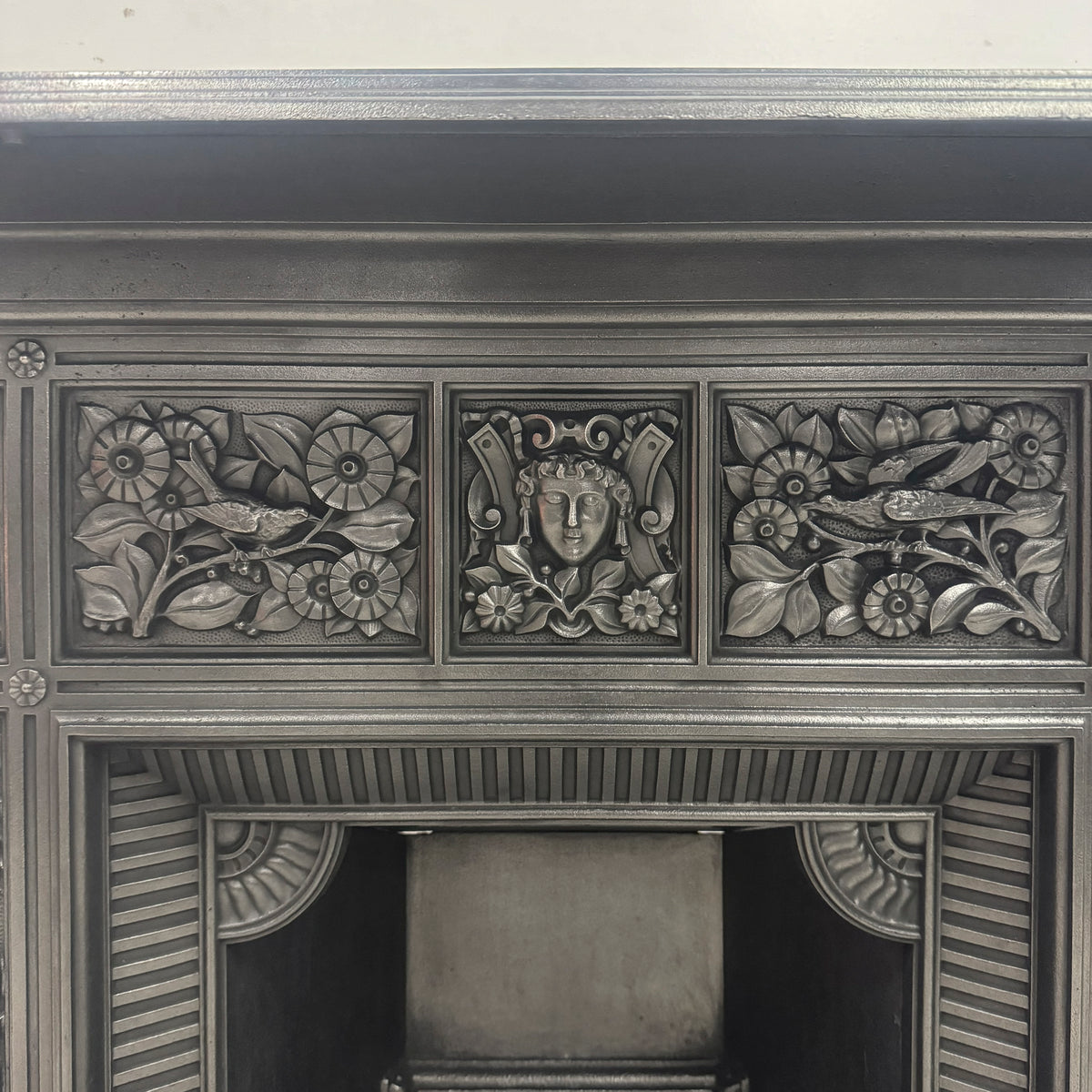 Victorian Combination Fireplace With Birds and Flowers | The Architectural Forum