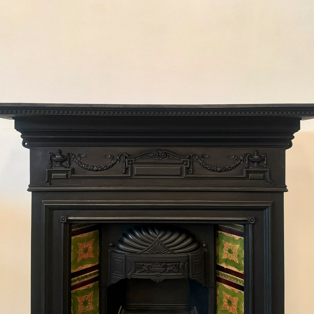 Antique Victorian Tiled Cast Iron Combination Fireplace | The Architectural Forum