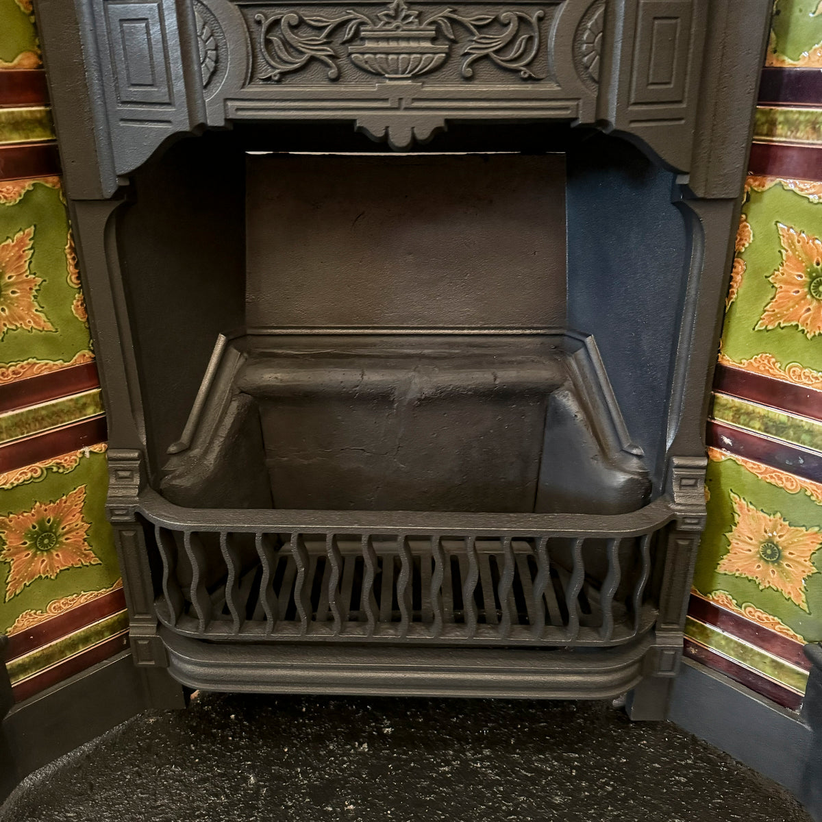 Antique Victorian Tiled Cast Iron Combination Fireplace | The Architectural Forum