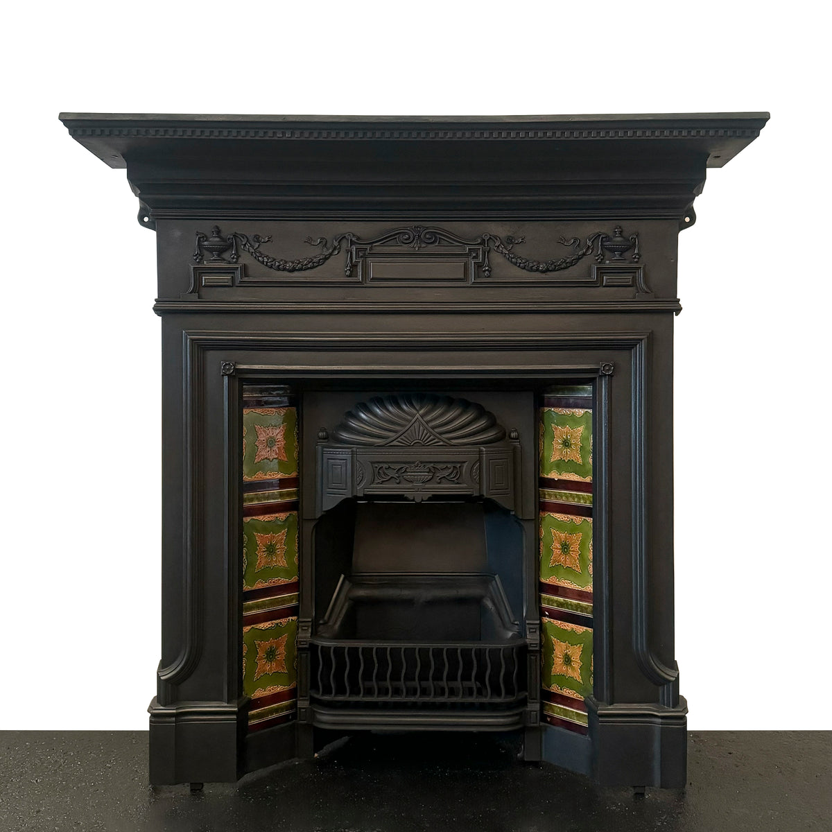 Antique Victorian Tiled Cast Iron Combination Fireplace | The Architectural Forum